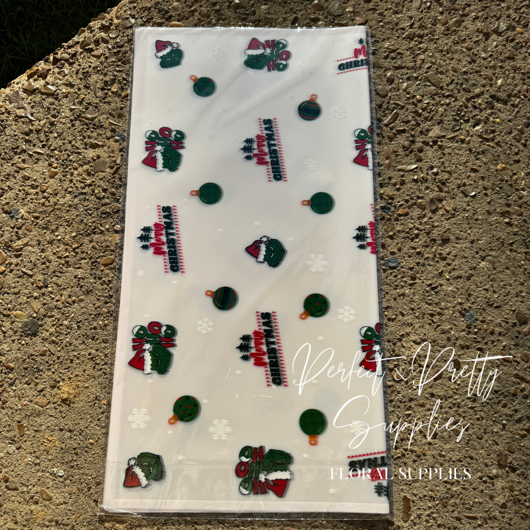 Gr!nch Christmas Floral Paper